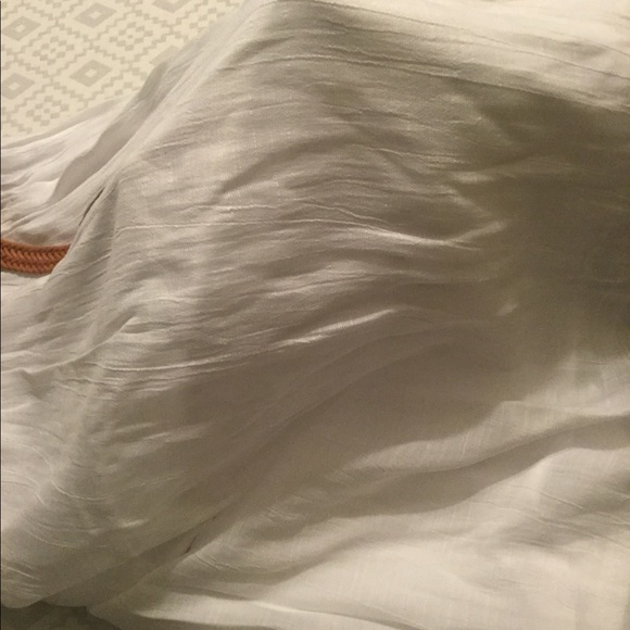 AGB White Gauze Dress w/ Brown Belt - Picture 3 of 3